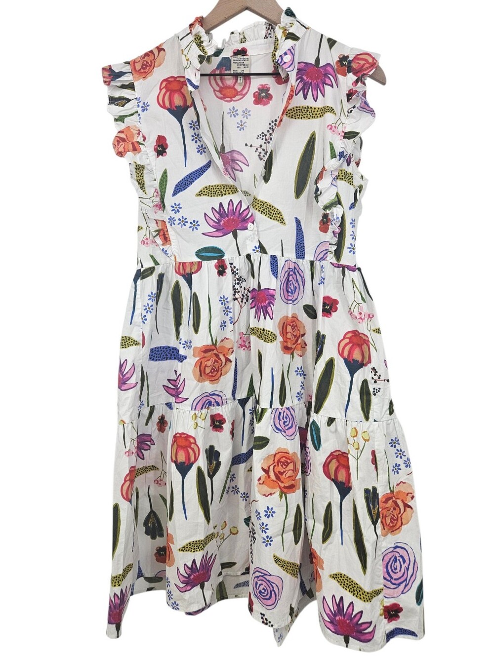 Baum Und Pferdgarten White Floral Wildflower Sleeveless Knee Length Dress